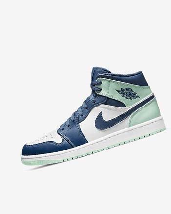 Nike Air Jordan 1 Mid Azul Marino Blancos Verde Menta | MX 2719